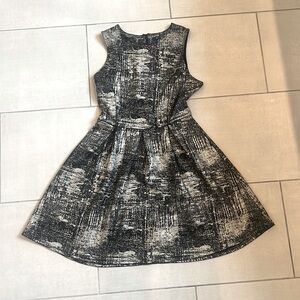 Black and Silver fit and flare dress
